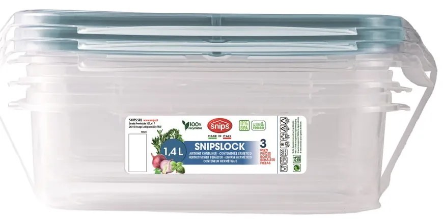 Potravinové škatuľky v súprave 3 ks Snipslock – Snips