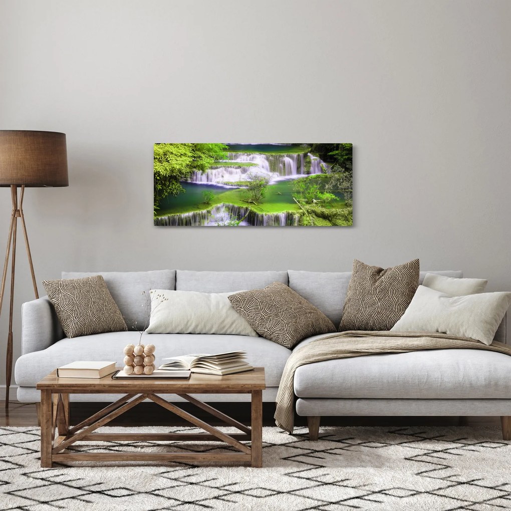Obrázok - Vodopády Huay Mae Khamin, Kanchanaburi, Thajsko (120x50 cm)