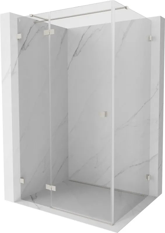 Mexen Lunar T, sklápací sprchový kút ľavý 110 x 70 cm, 8mm číre sklo, oceľový profil, 834T-110-070-97-00-L