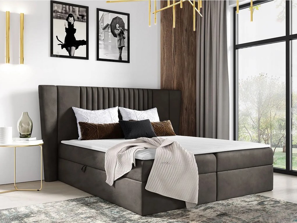 Kontinentálna posteľ Erneltto, Rozmer postele: 200x200, Dostupné poťahy: Magic Velvet 2273