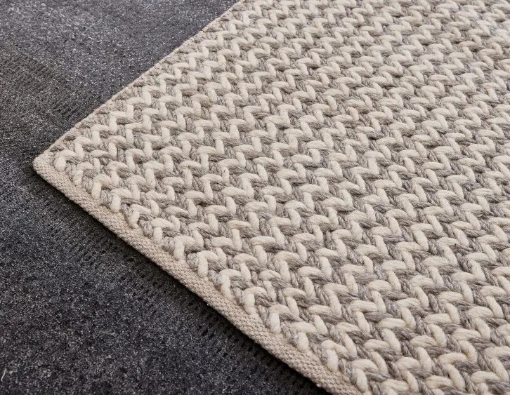 Ručne viazaný kusový koberec Fusilli DE 9415 White Mix, 120x170, biela, obývacia izba, Diamond Carpets India