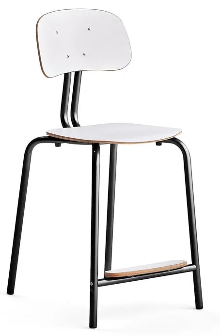 Školská stolička, YNGVE, so 4 nohami, antracit, biela, V 610 mm