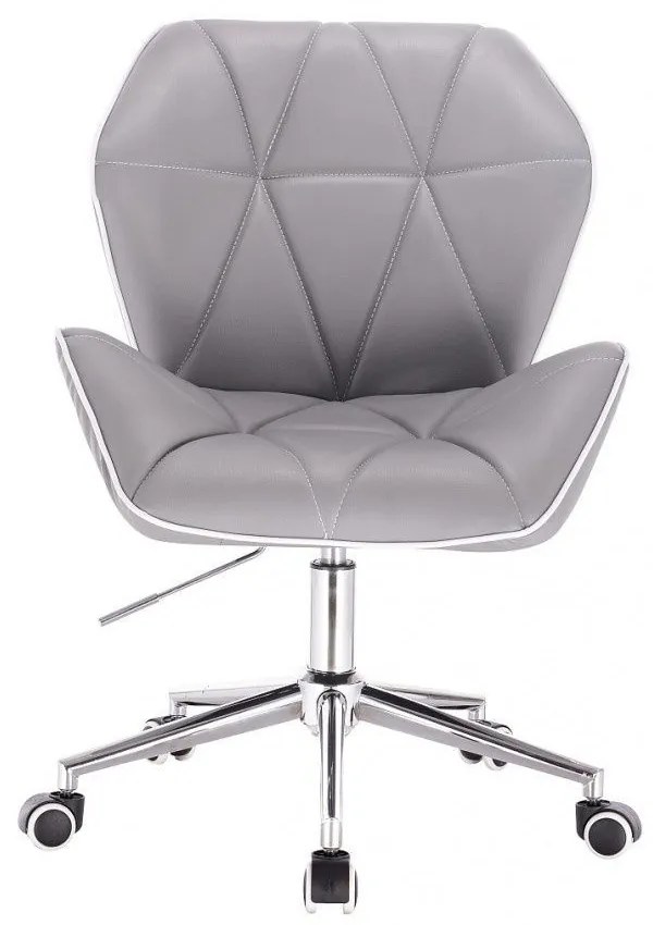LuxuryForm DESIGN Stolička MILANO MAX na striebornej podstave s kolieskami - šedá