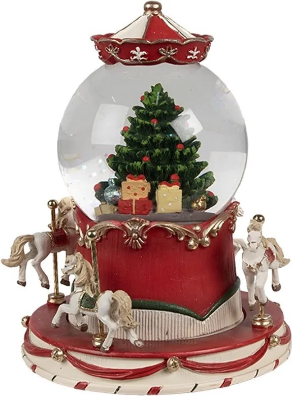 Vianočné snežítko s hracím kolotočom Christmas - Ø 14*19 cm
