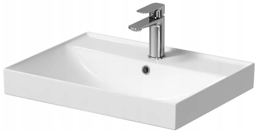 Cersanit Larga, kúpeľňová skrinka s umývadlom 60x45x65 cm, biela lesklá, S801-439