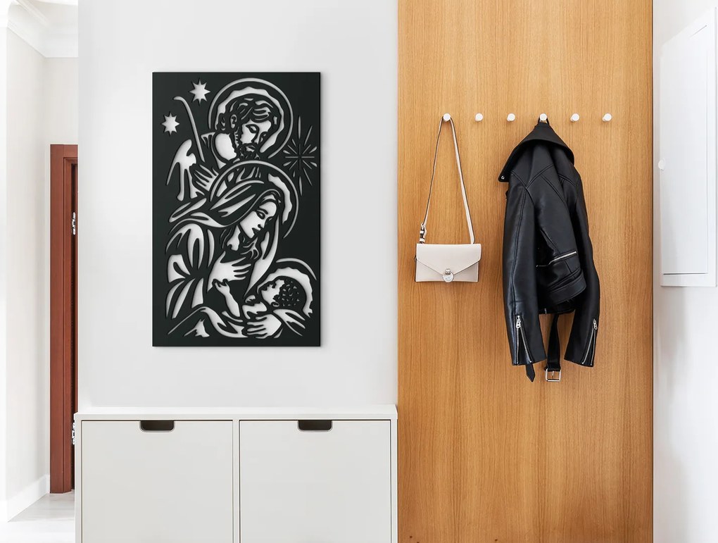 drevko Drevený obraz Betlehem Rozmer obrazu: 44,5 x 27 cm, Farba dekorácie: Čierna