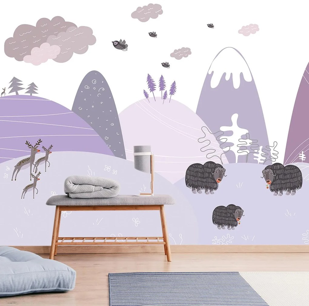 Fototapeta - Hory so zvieratkami (147x102 cm)