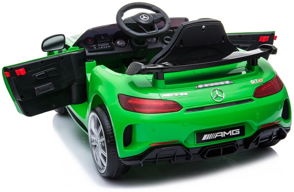 Detské elektrické autíčko na diaľkové ovládanie BestBerg BBCC-10G - Mercedes-Benz AMG GT R / od 3 rokov / nosnosť 25 kg / zelené