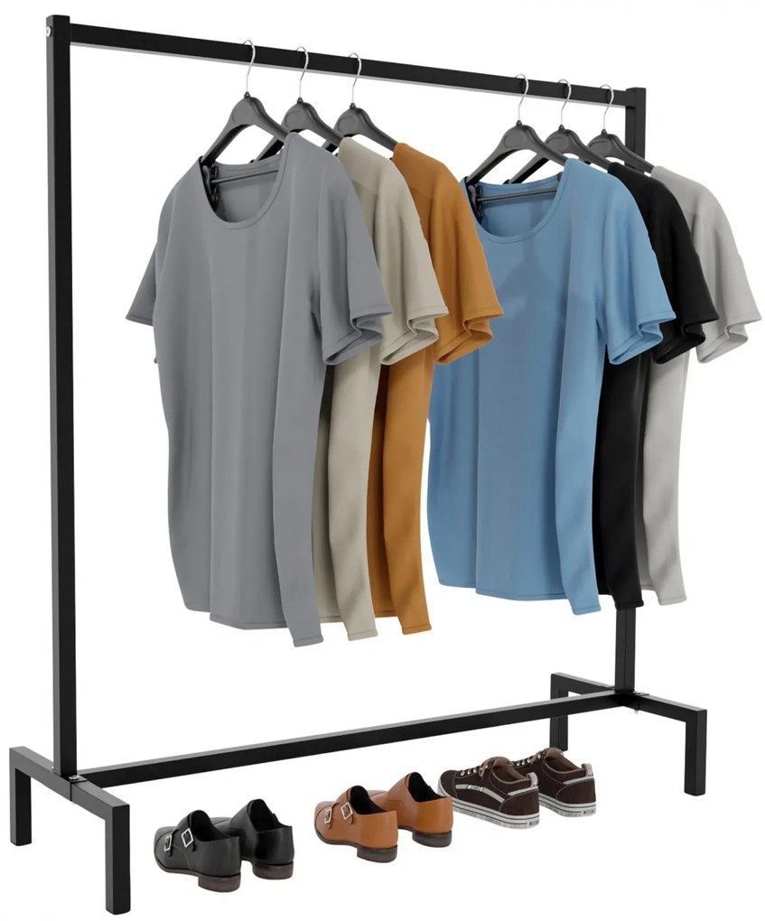 Stojan na oblečenie Melva 120x38x120 - Čierna