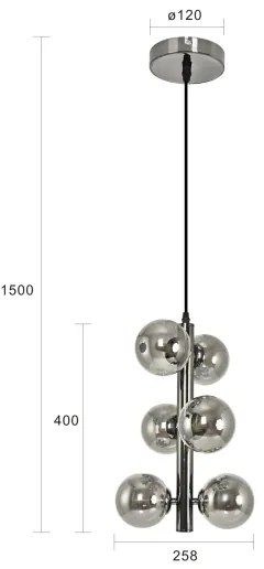 Brilagi - LED Luster na lanku MILLA 6xG9/3W/230V lesklý chróm/dymová