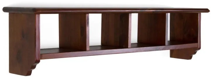 furniture-nabytek.cz - Masívna nástenná polica Catana z borovicového dreva, lakovaná, hnedá – 100×25×25 cm