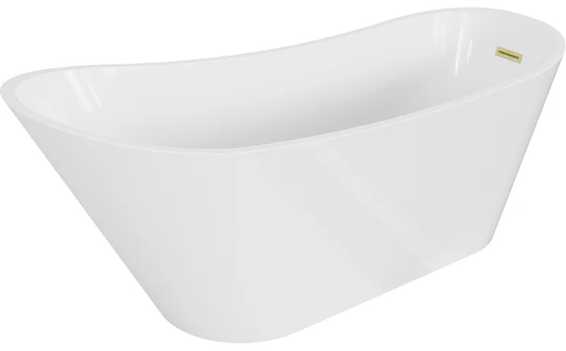 Mexen Alta, voľne stojaca vaňa 170 x 75 cm, biela, zlatý matný prepad, 52141707500-55