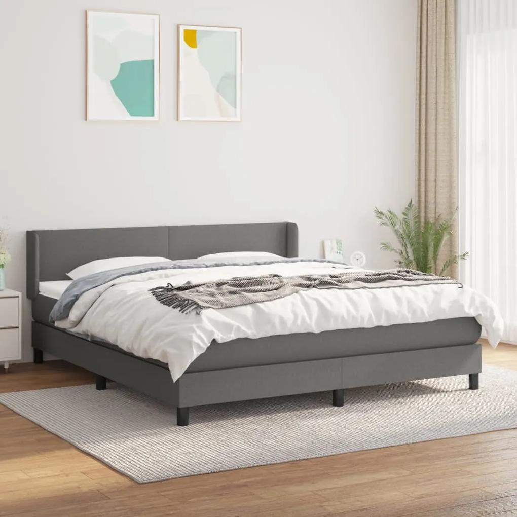 Boxspring posteľ s matracom tmavosivá 160x200 cm látka 3129562