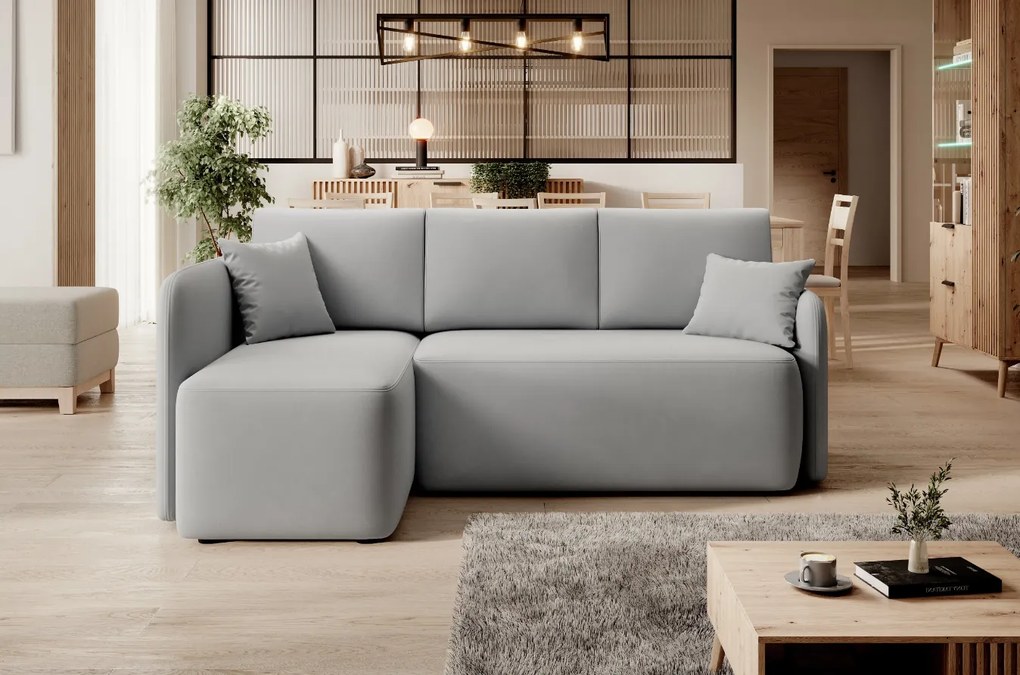 Svetlosivá rohová sedacia súprava HADSON Varianta: Pravý roh