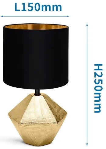 Aigostar - Stolná lampa 1xE14/40W/230V zlatá/čierna