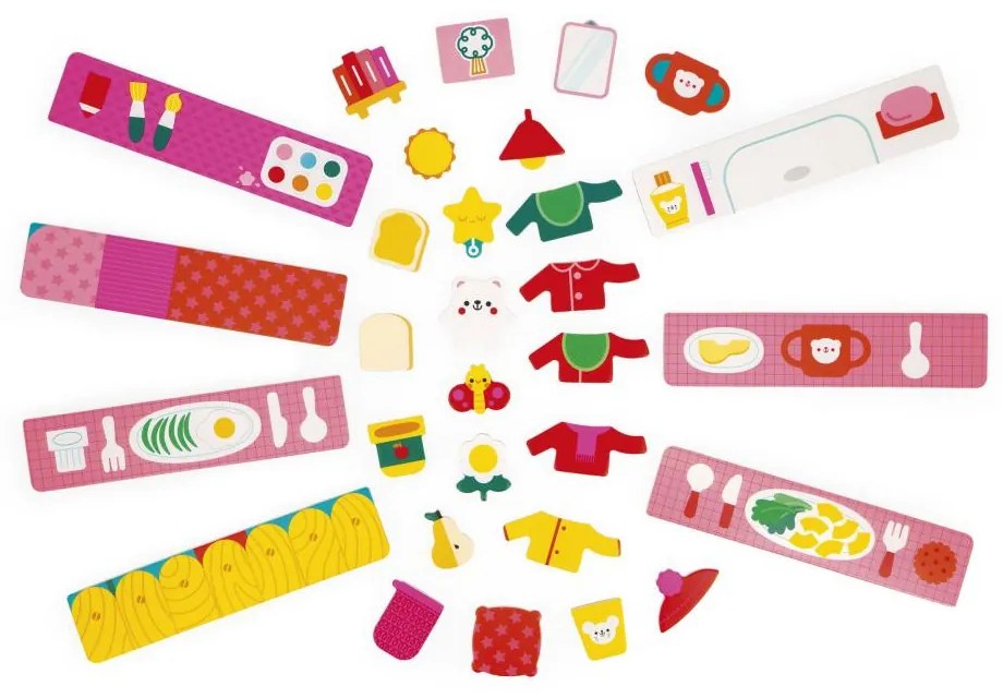 Magnetická vzdelávacia hra – denné činnosti s mačičkou