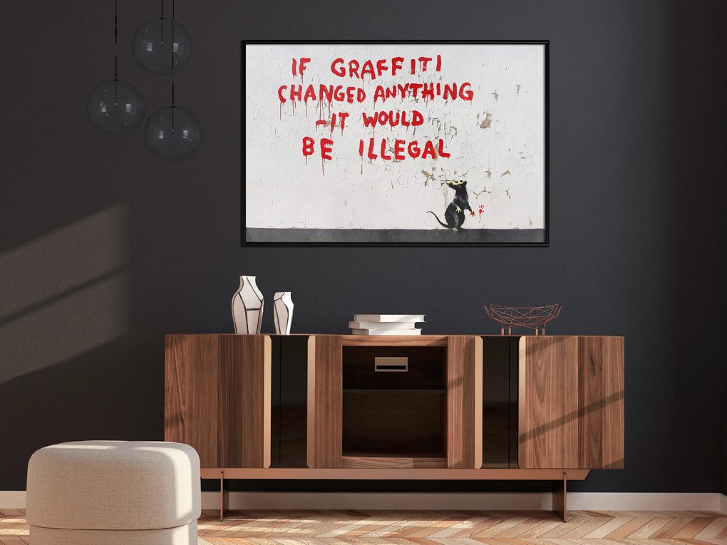 Artgeist Plagát - Quotes Graffiti [Poster] Veľkosť: 30x20, Verzia: Zlatý rám s passe-partout