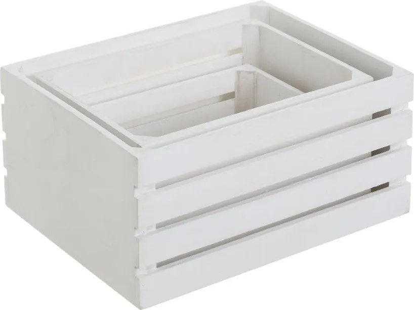 Biele úložné boxy v súprave 3 ks 31x23x15 cm – Casa Selección