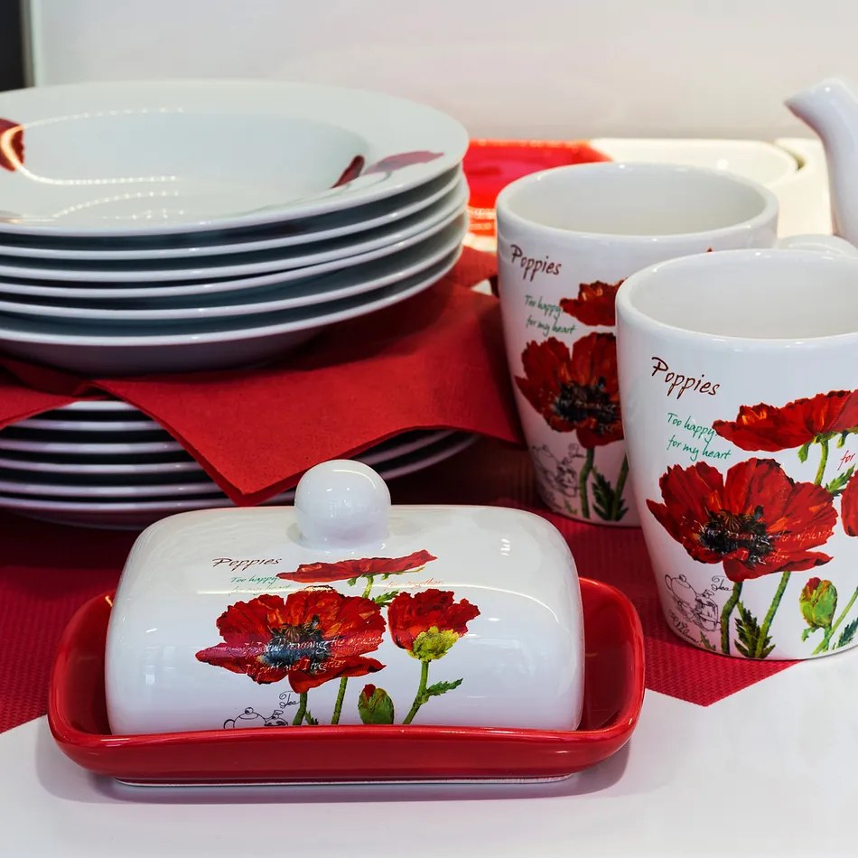 BANQUET Cukornička s lyžičkou Red Poppy OK 60ZF1168RP