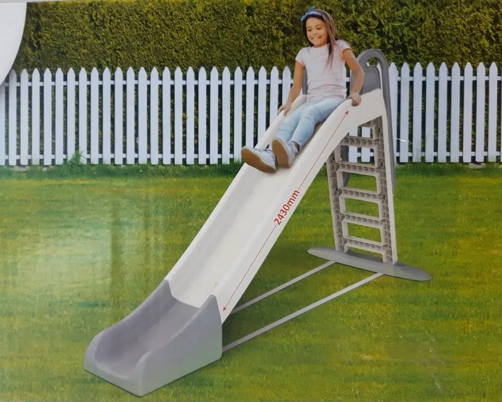 DOLONI Šmykľavka 243cm šedo-biela