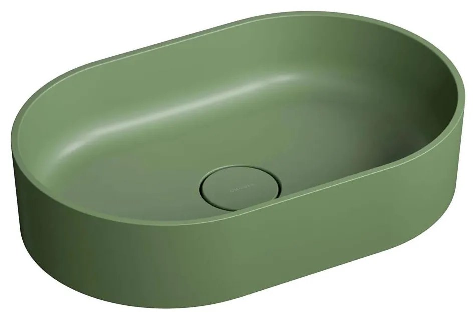 OMNIRES OVOUNOL - Umyvadlo OVO 55x36 cm dolomit, matná olivová