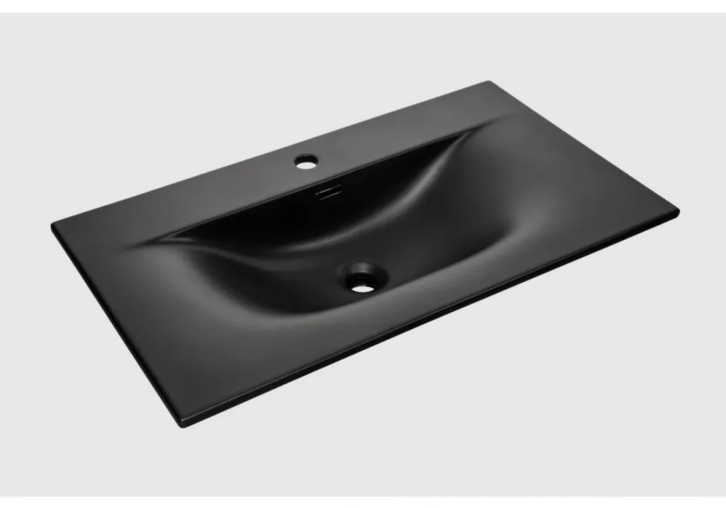 Keramické umývadlo Sky1 80 cm DP matná čierna