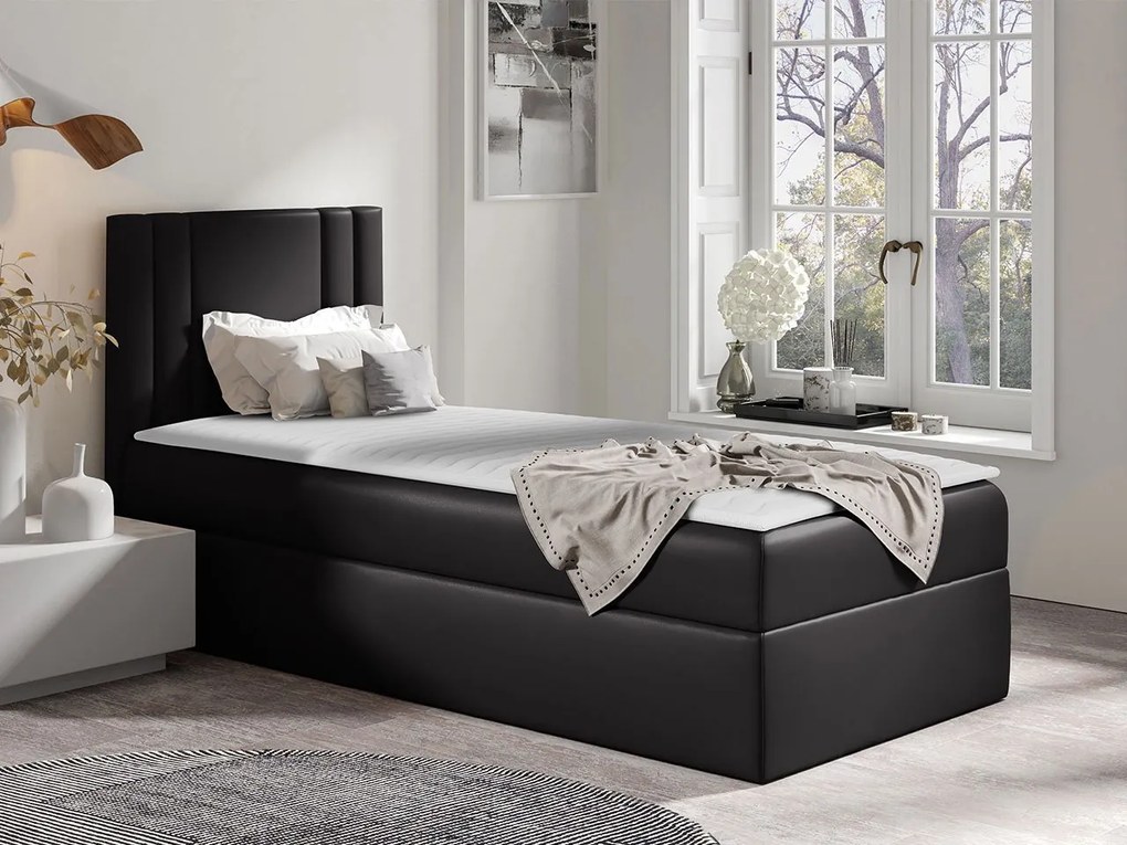 Jednolôžková posteľ Neresko Mini, Strana: ľavá, Rozmer postele: 80x200, Dostupné poťahy: ekokoža Soft 020 (grafit)