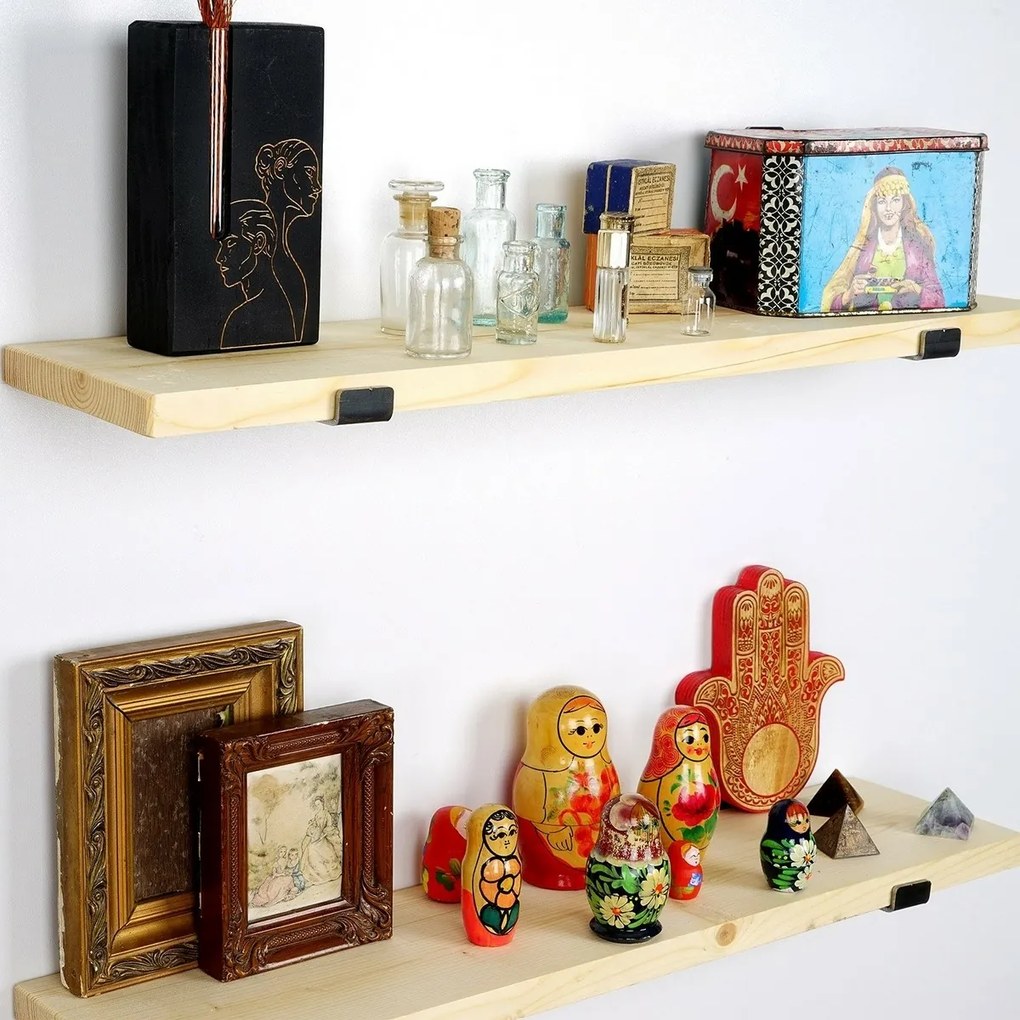 Polička Lam008 Black and Oak