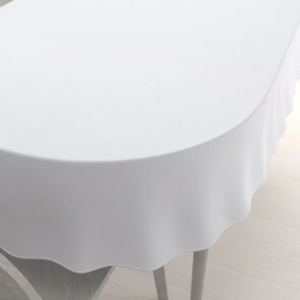 Biante Teflónový oválny obrus TF-068 Biely bez vzoru 120x140 cm