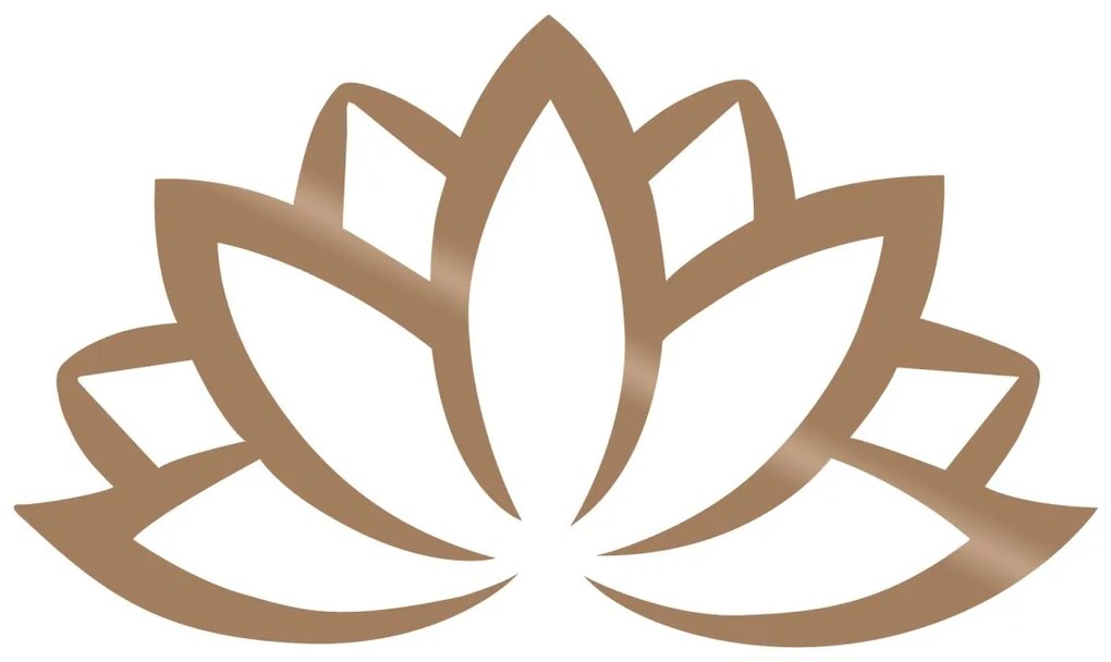 Nástenná kovová dekorácia Lotosový kvet II zlatá