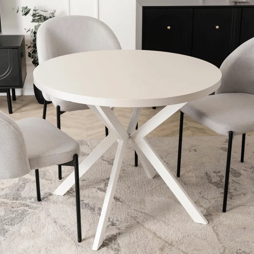 Stôl RENO 90–190 cm Kašmír/Biely