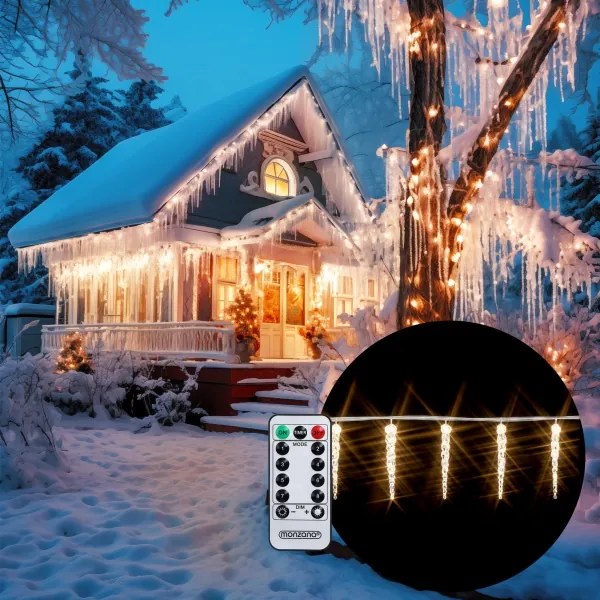 Vianočný svietiaci cencúle vnútorné i vonkajšie 80LED s ovladačom