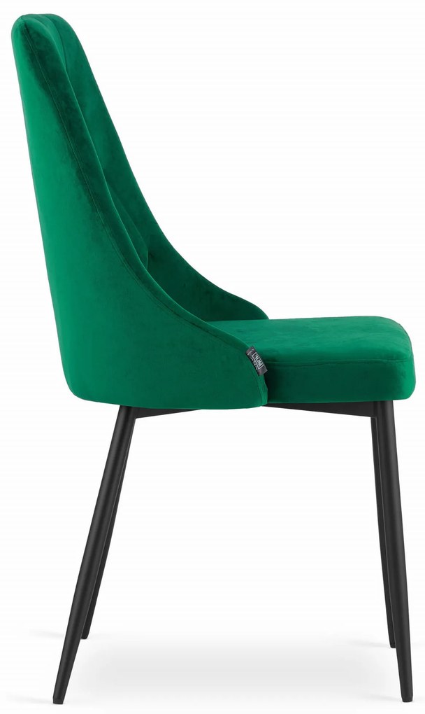 Zelená zamatová jedálenská stolička IMOLA