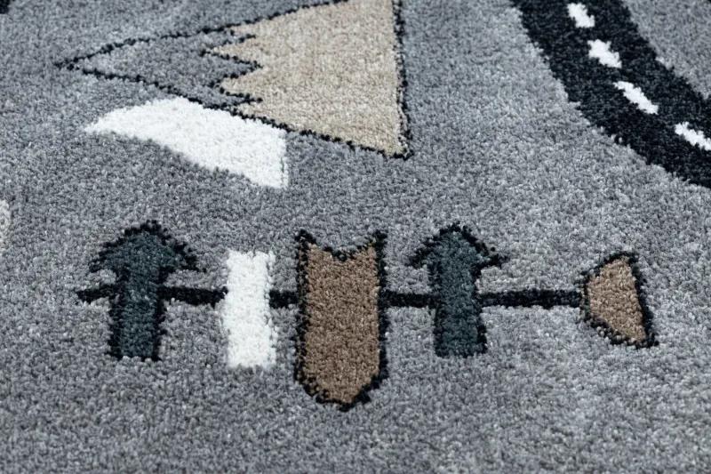 Dywany Łuszczów Detský kusový koberec Fun Route Street animals grey - 240x330 cm