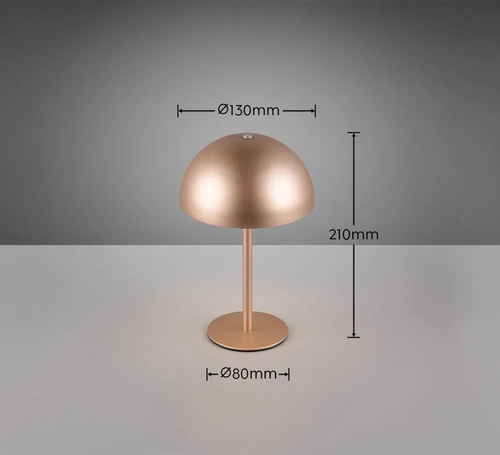 LED stolová lampa v bronzovej farbe s kovovým tienidlom (výška 21 cm) Munoz – Reality