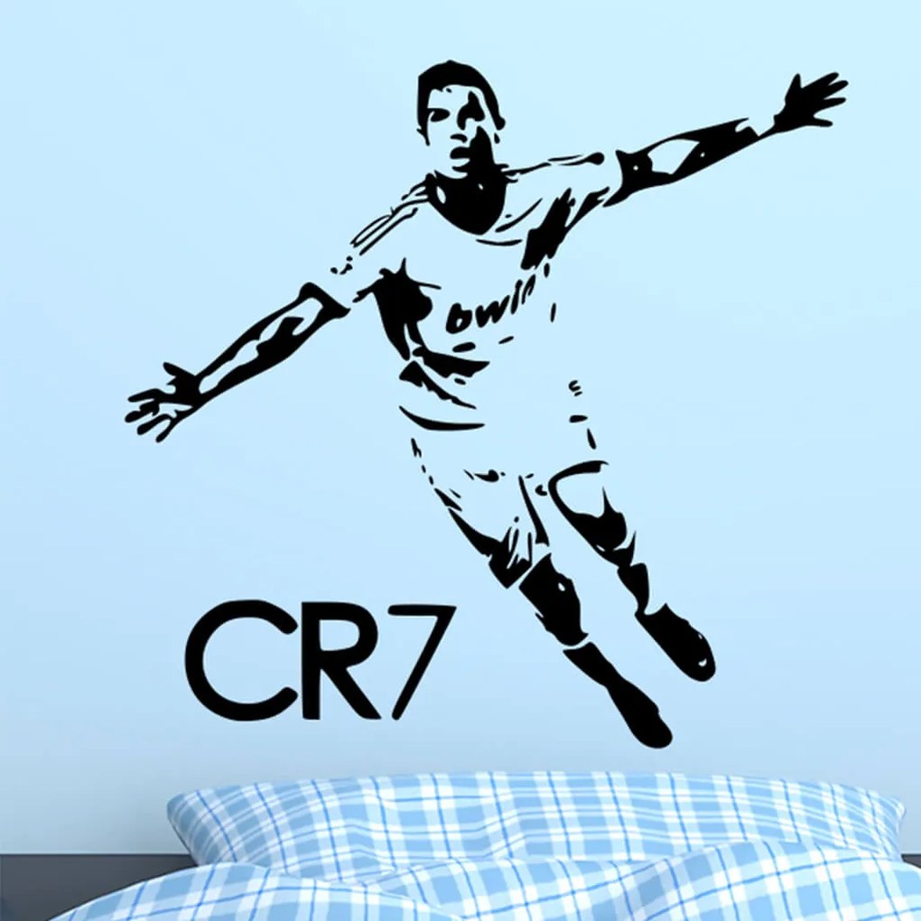 Veselá Stena Samolepka na stenu na stenu Cristiano Ronaldo Farba: černá