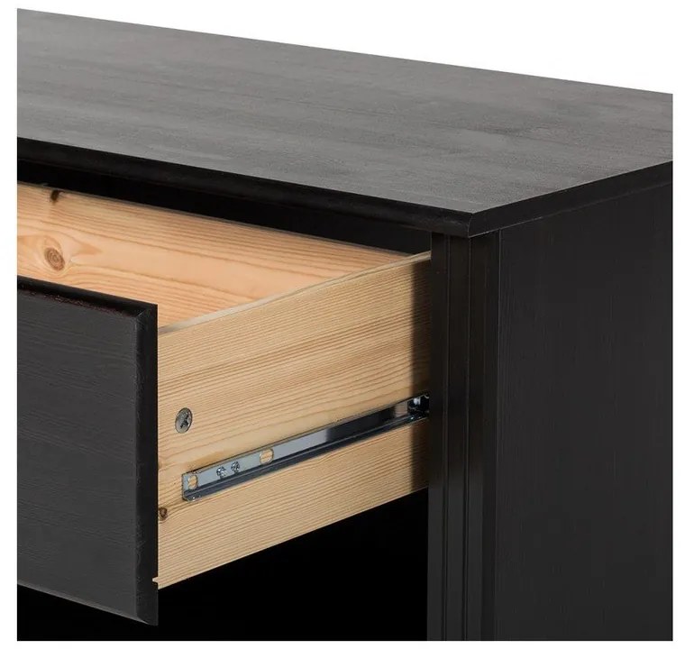 Tmavohnedý TV stolík z borovicového dreva 137x47 cm Anita – Støraa