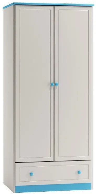 Detská skriňa - šuflík: Biela - fialová 182cm 90cm
