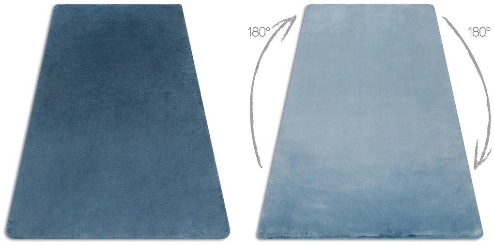 Koberec prateľný POSH Shaggy, plyšový, hrubý, protišmykový, modrý