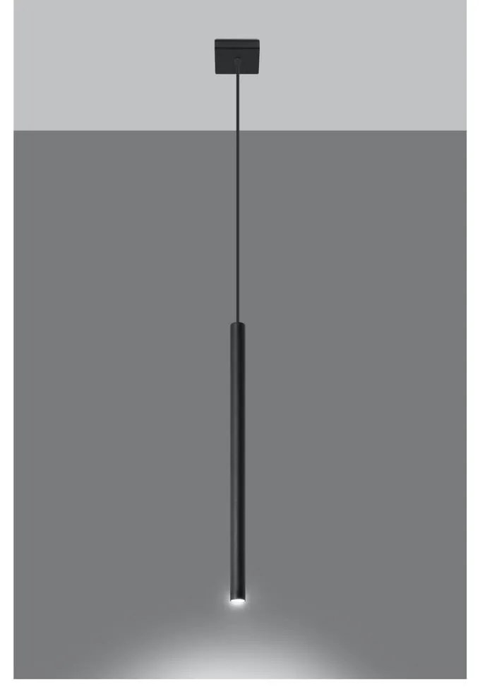 Čierne závesné svietidlo Sollux Fideus Single