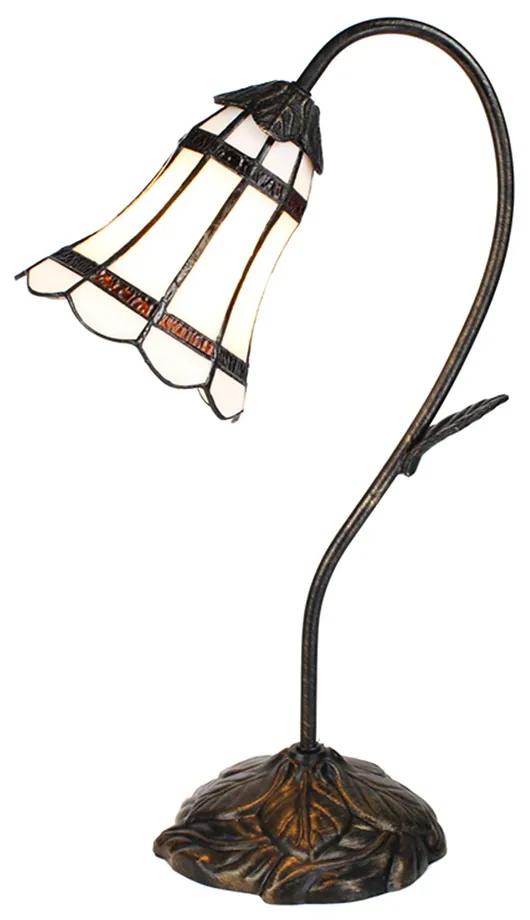 Stolná Tiffany lampa hnedé pruhy BrownLine - 30*17*48 cm E14/max 1*25W