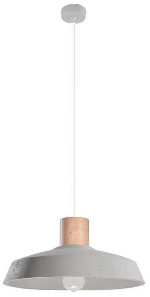 Sollux SL.0282 - Luster na lanku AFRA 1xE27/60W/230V šedá/prírodné drevo