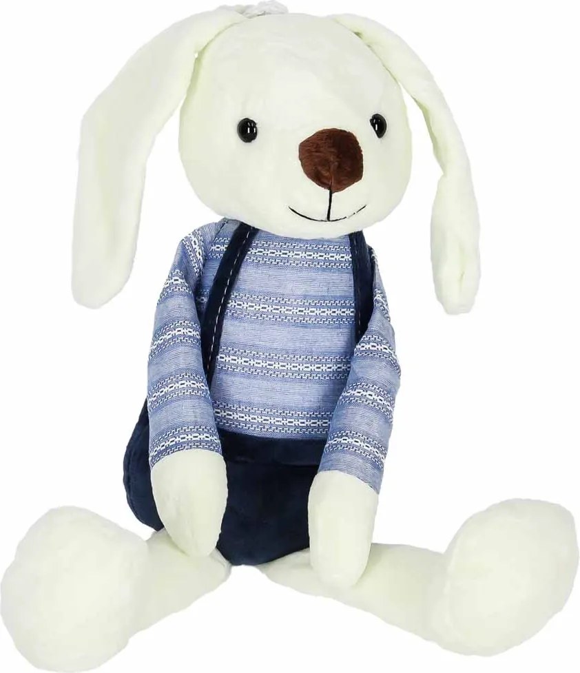 KIK Plyšový králik maskotka v modrých nohaviciach, 36 cm