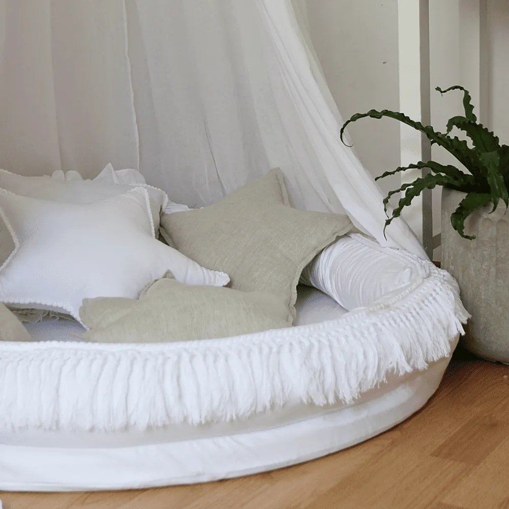 Ľanový vankúš hviezda prírodná 50 cm