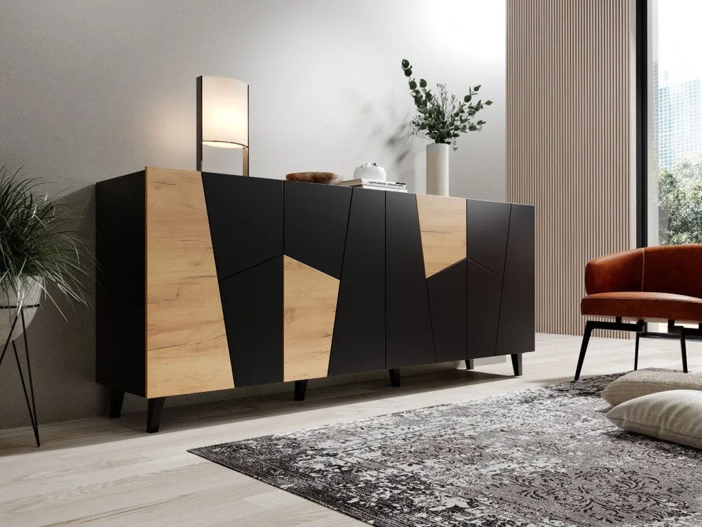 Cama Komoda Etna - čierna/dub