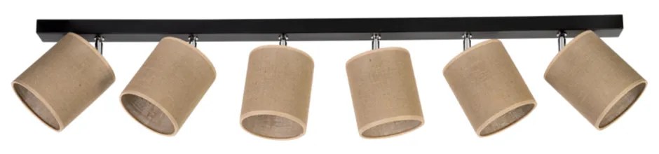Jute Stropné svietidlo 6xE27 Max.25W Čierna/Béžová