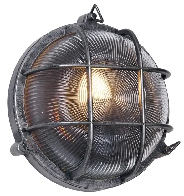 Vonkajšie nástenné svietidlo strieborné okrúhle IP44 - Noutica