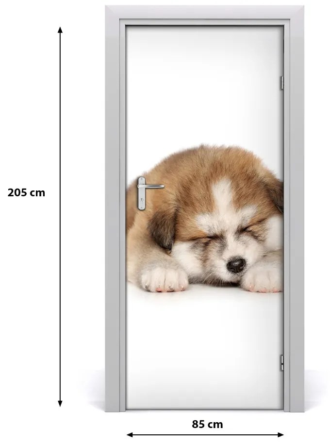 Samolepiace fototapety na dvere šteňa akity 85x205 cm