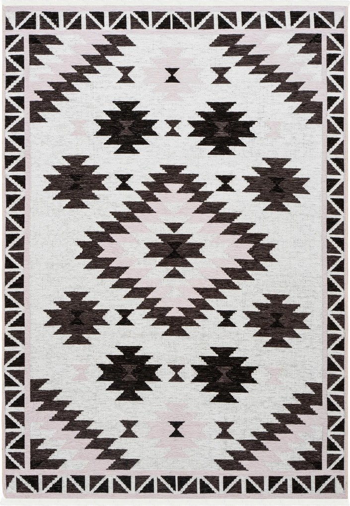 XXXLutz PLOCHO TKANÝ KOBEREC, 80/150 cm sivá, biela, tmavosivá Novel - Koberce - 006002004754