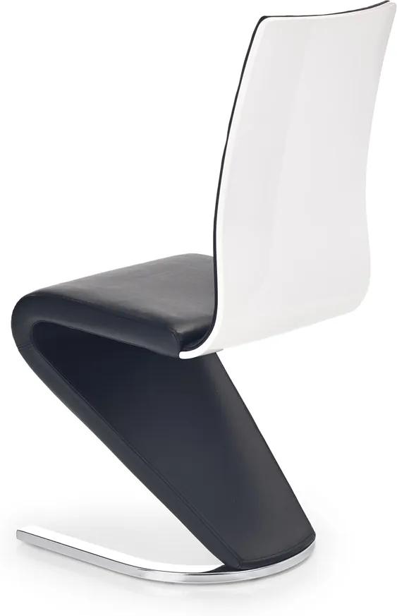 Jedálenská stolička K194 - čierna / biely lesk